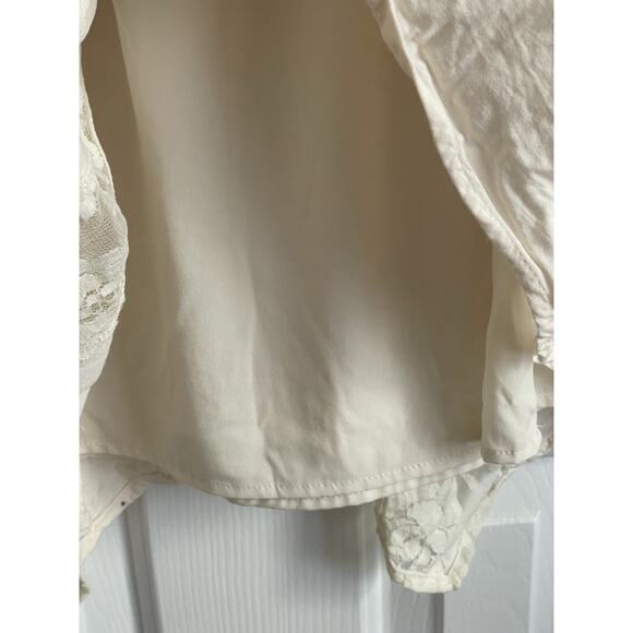 Y2K AMERICAN EAGLE Babydoll Dress Size 0 Ivory Lace Romantic Fairy Asymmetrical - Picture 8 of 10